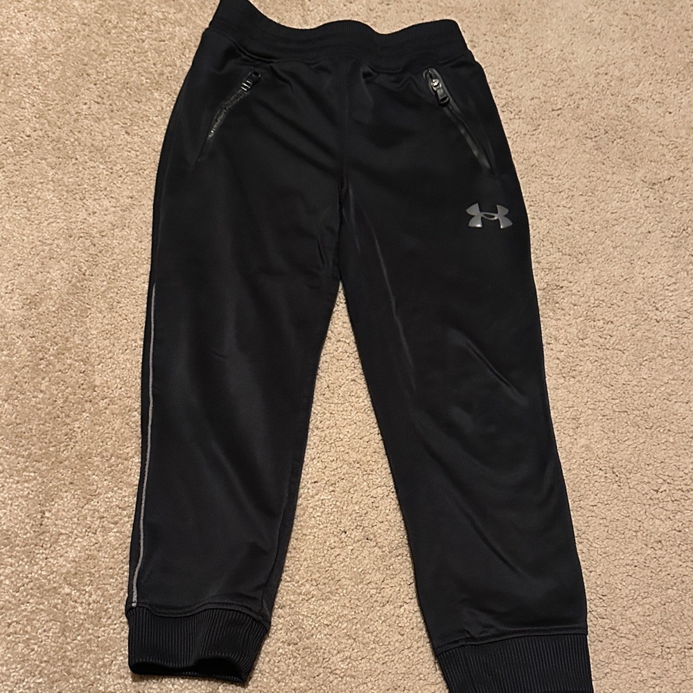 Under Armour Kids Black Sweatpants with Zipper Pockets